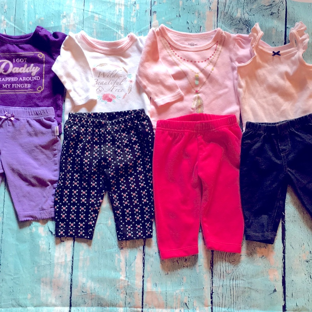 Lot of 8 pieces Matching Sets Baby Girls